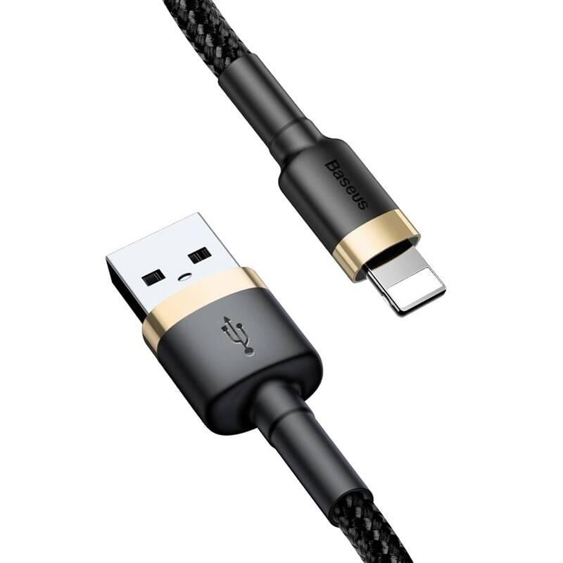 Kabel Baseus Cafule USB Lightning, 0,5m černý zlatý, Kabel, Baseus, Cafule, USB, Lightning, 0,5m, černý, zlatý