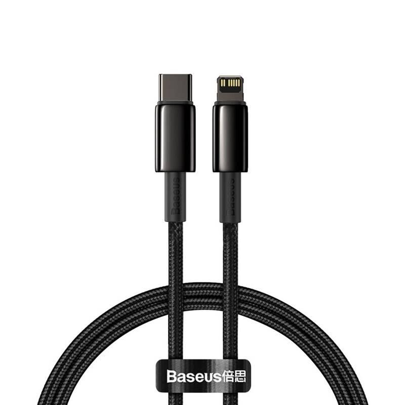 Kabel Baseus Tungsten Gold USB-C Lightning PD 20W 1m černý, Kabel, Baseus, Tungsten, Gold, USB-C, Lightning, PD, 20W, 1m, černý