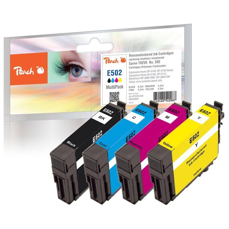 Inkoustová náplň Peach 502 MultiPack, 1x6,2ml; 3x5,2ml, kompatibilní
