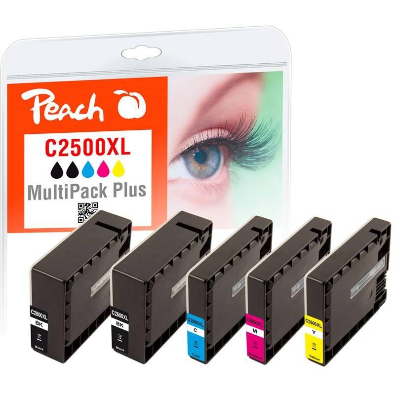 Inkoustová náplň Peach Canon PGI-2500XL, MultiPack Plus, 2x76, 3x23 ml CMYK