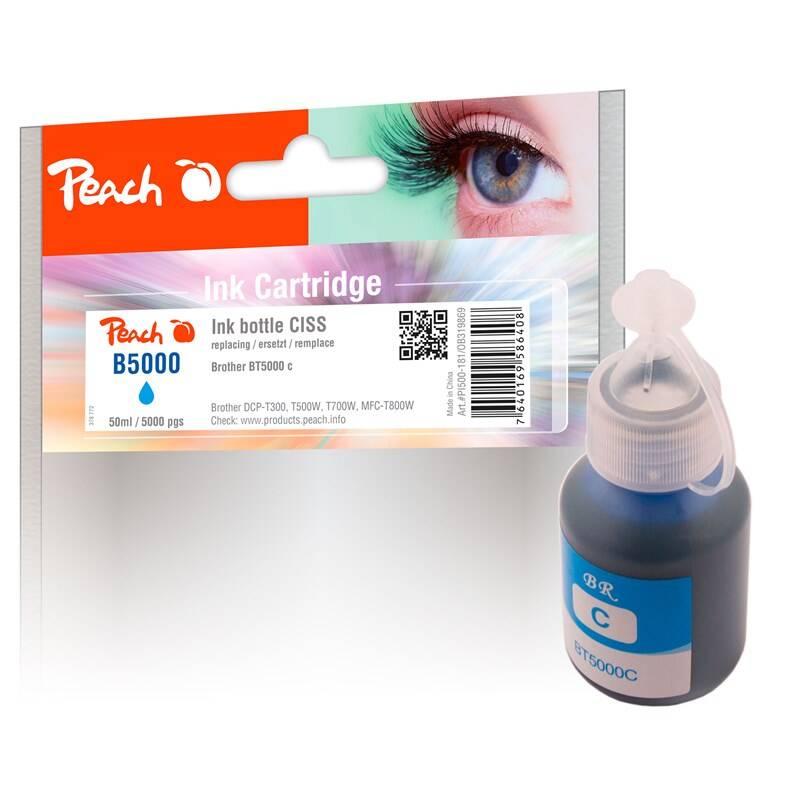 Inkoustová náplň Peach CISS BT5000, PI500-181, 50ml, kompatibilní modrá