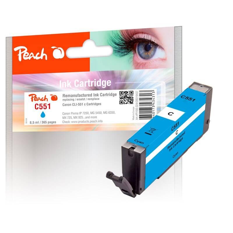 Inkoustová náplň Peach CLI-551C, 8,5ml, kompatibilní černá