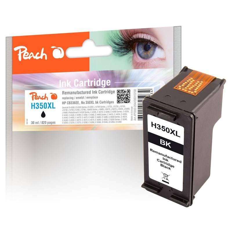 Inkoustová náplň Peach HP CB336E, No. 350, 30 ml černá