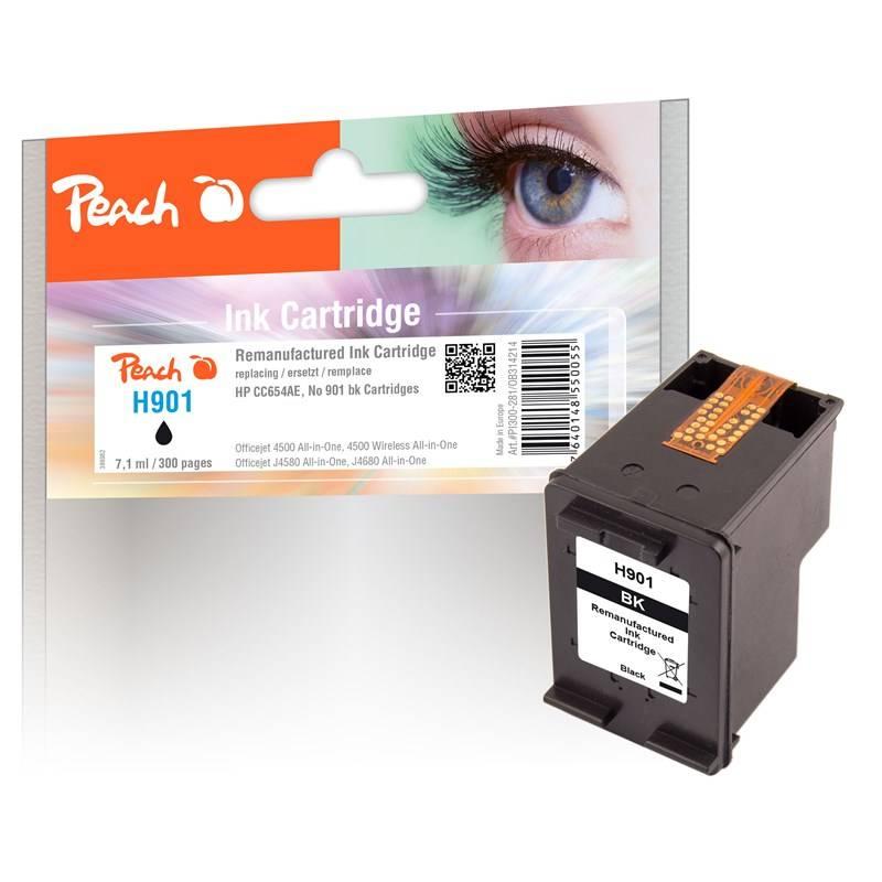 Inkoustová náplň Peach HP CC653AE, No. 901, 7,1 ml černá