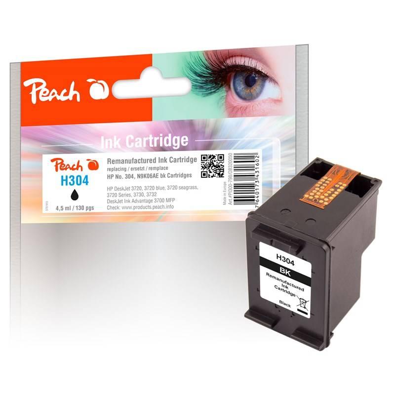 Inkoustová náplň Peach HP N9K06AE, No. 304, 4,5 ml černá