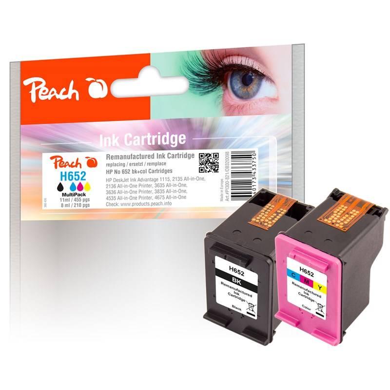 Inkoustová náplň Peach HP No. 652, MultiPack Plus, 1x11, 1x8 ml CMYK