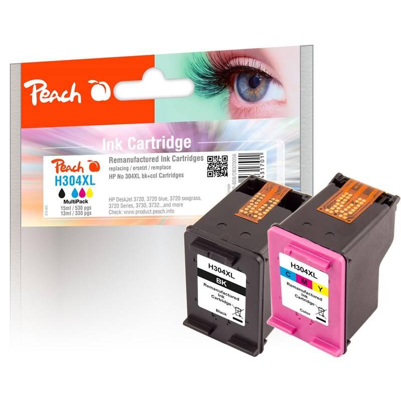 Inkoustová náplň Peach HP PI300-808, No. 304XL, MultiPack, 1x11, 1x13 ml CMYK