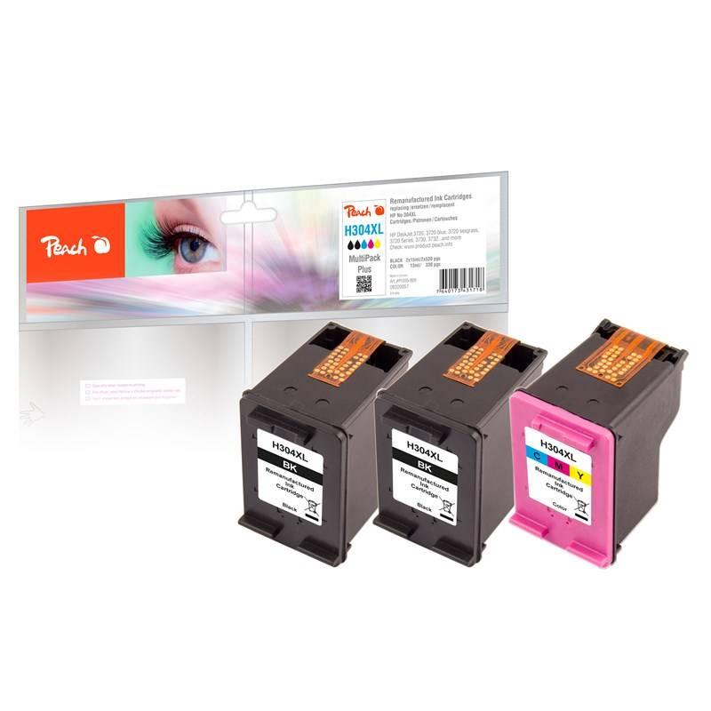 Inkoustová náplň Peach HP PI300-809, No. 304XL, MultiPack Plus, 2x11, 1x13 ml CMYK