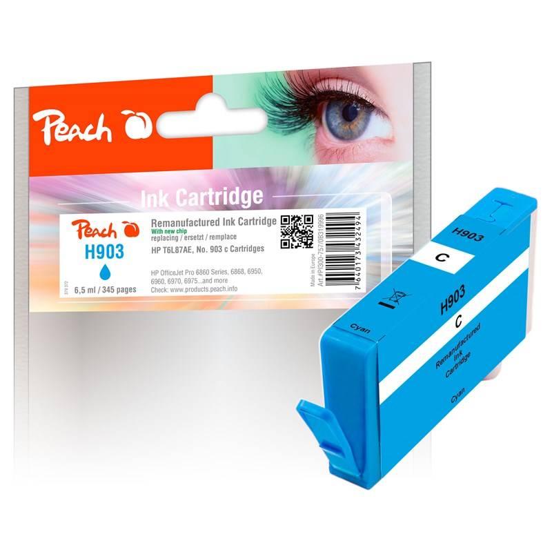 Inkoustová náplň Peach HP T6L87AE, No. 903, 6,5 ml modrá