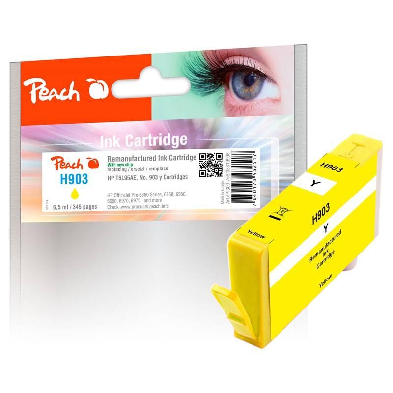 Inkoustová náplň Peach HP T6L95AE, No. 903, 6,5 ml žlutá
