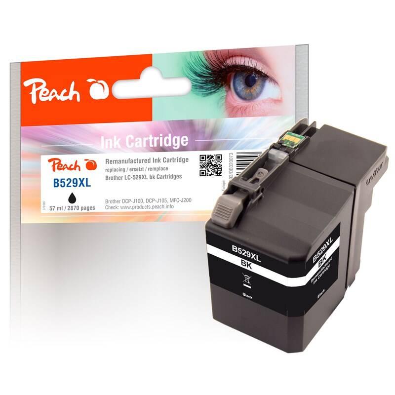 Inkoustová náplň Peach LC-529XL, 57ml, kompatibilní černá, Inkoustová, náplň, Peach, LC-529XL, 57ml, kompatibilní, černá