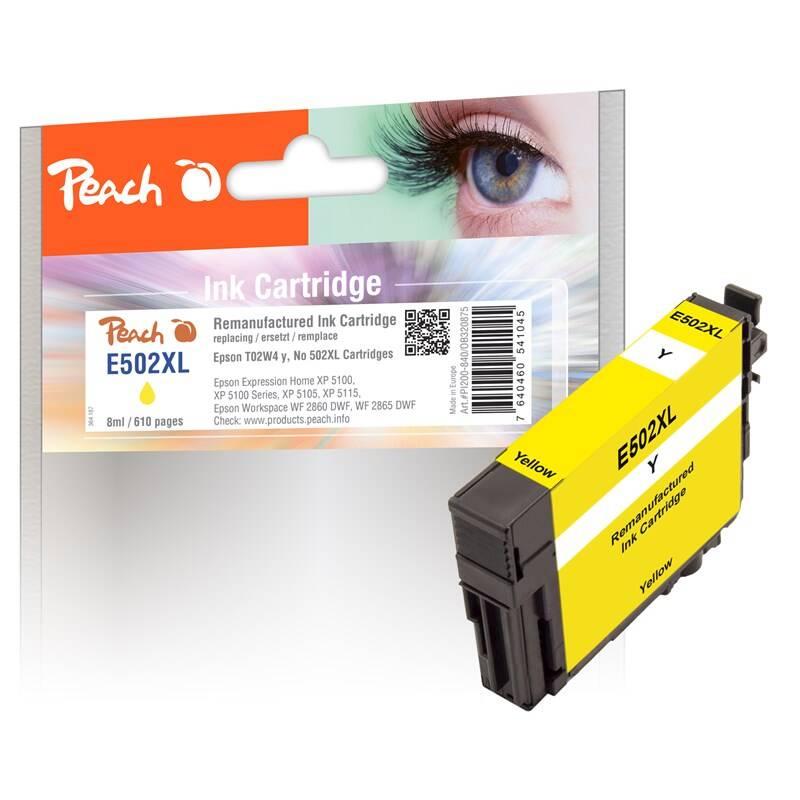 Inkoustová náplň Peach T02W4, No. 502XL, 8ml, kompatibilní žlutá