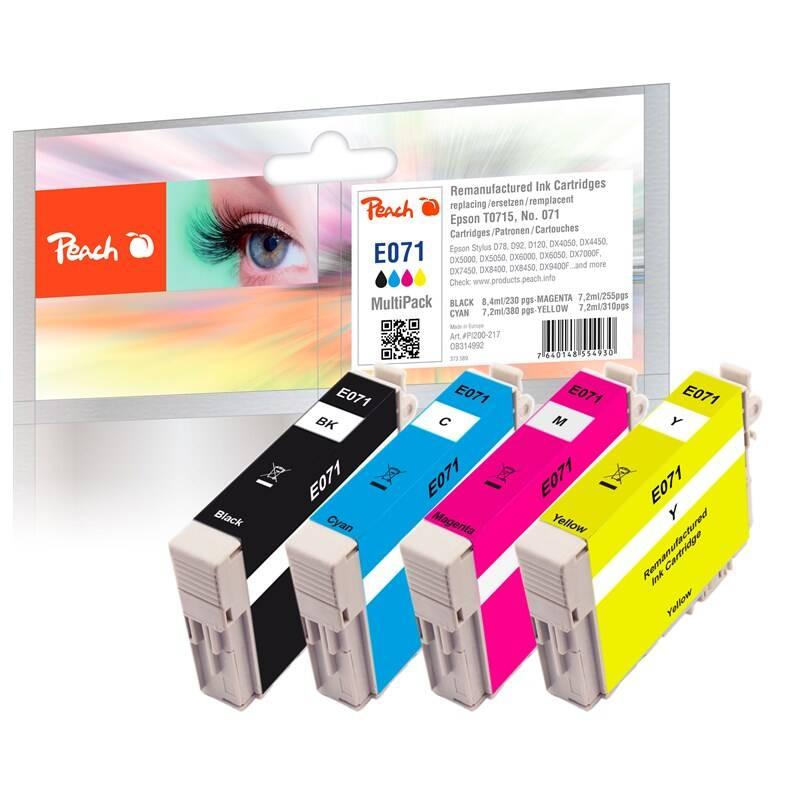 Inkoustová náplň Peach T0715 CombiPack Plus, kompatibilní, Inkoustová, náplň, Peach, T0715, CombiPack, Plus, kompatibilní