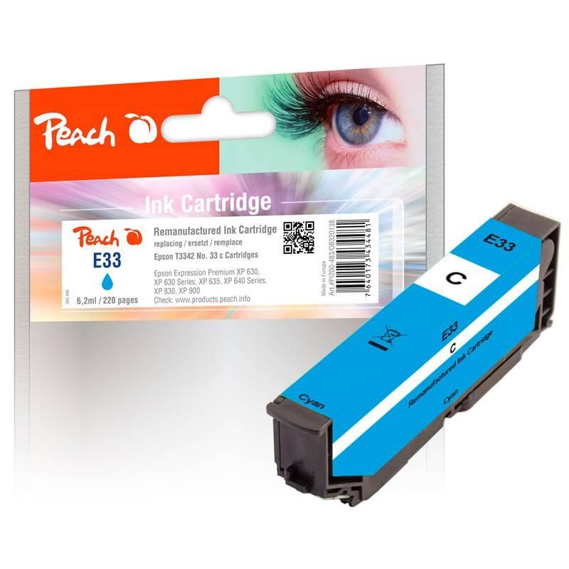 Inkoustová náplň Peach T3342, No. 33, 6,2ml, kompatibilní modrá
