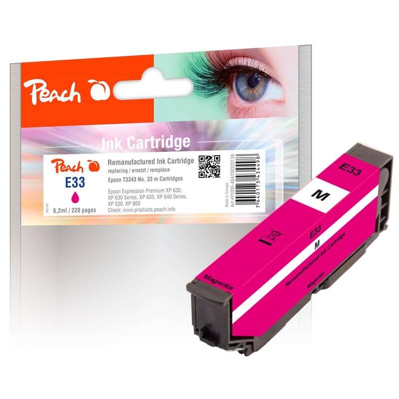 Inkoustová náplň Peach T3343, No. 33, 6,2ml, kompatibilní červená