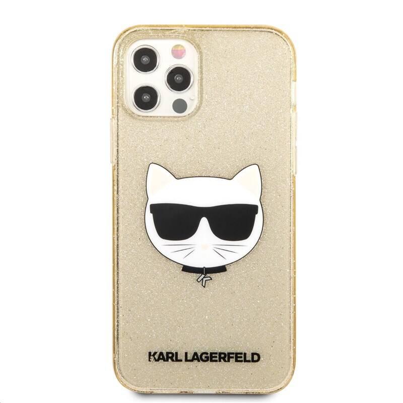 Kryt na mobil Karl Lagerfeld Choupette Head Glitter na Apple iPhone 12 12 Pro zlatý, Kryt, na, mobil, Karl, Lagerfeld, Choupette, Head, Glitter, na, Apple, iPhone, 12, 12, Pro, zlatý