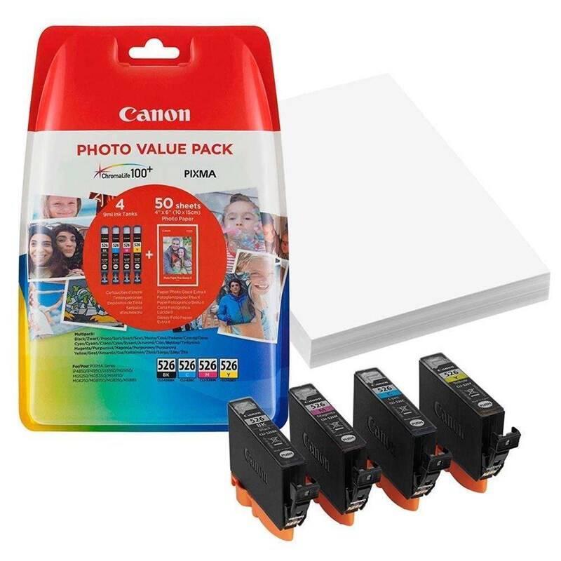Inkoustová náplň Canon CLI-526 CMYK 50x PP-201, Inkoustová, náplň, Canon, CLI-526, CMYK, 50x, PP-201