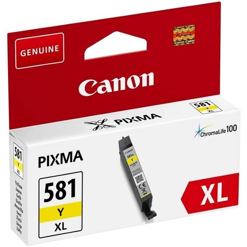 Inkoustová náplň Canon CLI-581XL 8,3 ml žlutá, Inkoustová, náplň, Canon, CLI-581XL, 8,3, ml, žlutá
