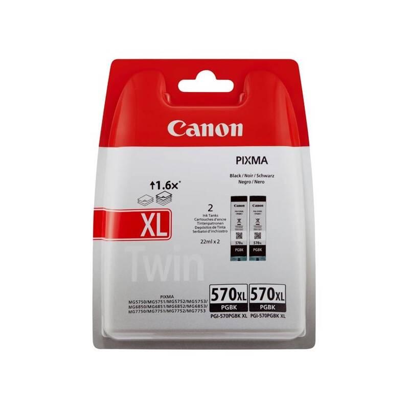 Inkoustová náplň Canon PGI-570XL PGBK, 500 stran, 2-pack černá, Inkoustová, náplň, Canon, PGI-570XL, PGBK, 500, stran, 2-pack, černá