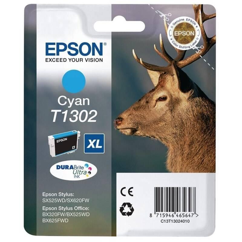 Inkoustová náplň Epson T1302, 10,1 ml modrá, Inkoustová, náplň, Epson, T1302, 10,1, ml, modrá