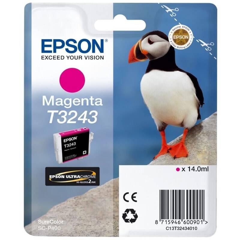 Inkoustová náplň Epson T3243, 14 ml červená