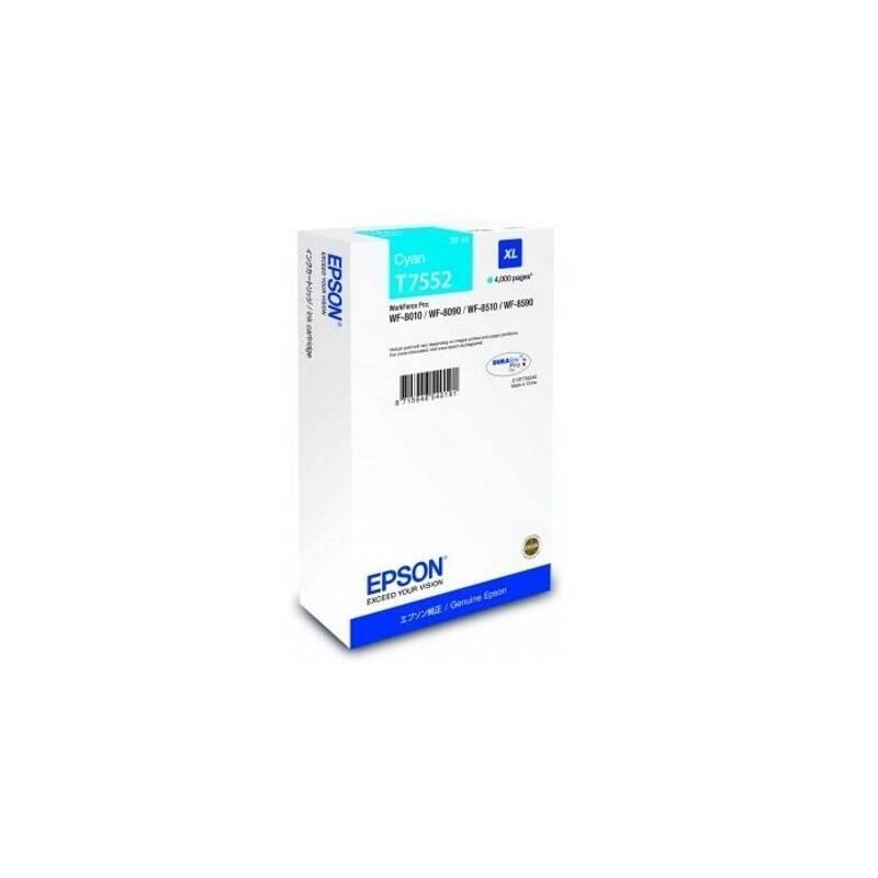 Inkoustová náplň Epson T7552 XL, 4000 stran modrá, Inkoustová, náplň, Epson, T7552, XL, 4000, stran, modrá