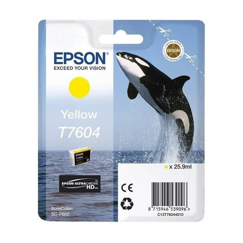 Inkoustová náplň Epson T7604, 25,9 ml žlutá, Inkoustová, náplň, Epson, T7604, 25,9, ml, žlutá