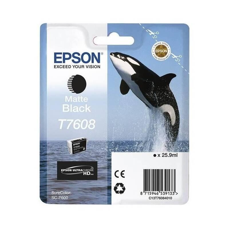 Inkoustová náplň Epson T7608, 25,9 ml, matná černá