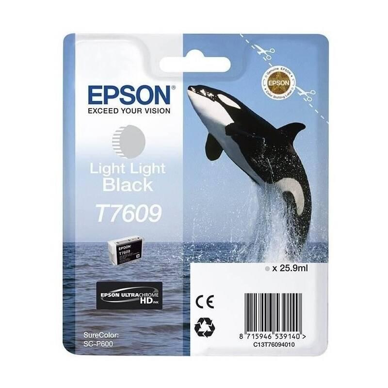 Inkoustová náplň Epson T7609, 25,9 ml, světle černá