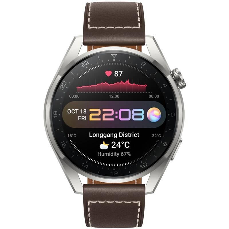 Chytré hodinky Huawei Watch 3 Pro - Brown Leather, Chytré, hodinky, Huawei, Watch, 3, Pro, Brown, Leather