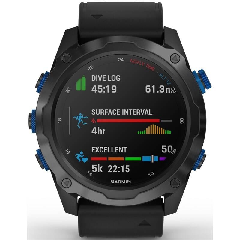 GPS hodinky Garmin Descent Mk2i - Titanium Carbon Grey DLC, černý řemínek, GPS, hodinky, Garmin, Descent, Mk2i, Titanium, Carbon, Grey, DLC, černý, řemínek