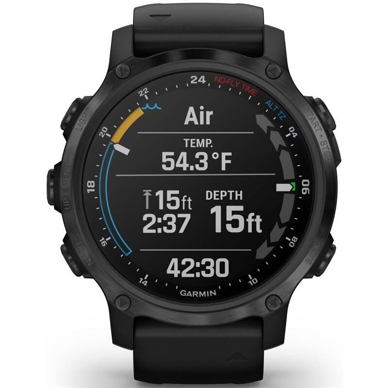 GPS hodinky Garmin Descent Mk2S - Sapphire Carbon Grey DLC Silicone Black Band