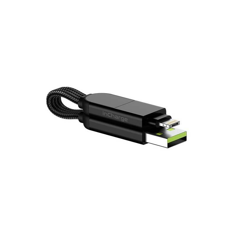 Kabel Rolling Square inCharge X 6v1, USB, USB-C, Micro USB, Lightning černý