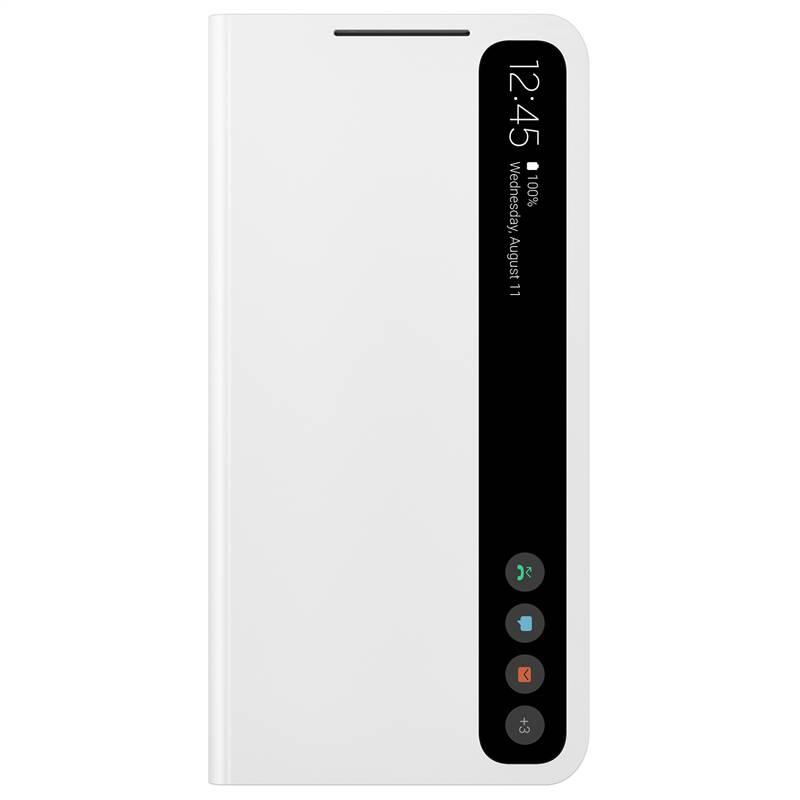 Pouzdro na mobil flipové Samsung Clear View na Galaxy S21 FE bílé