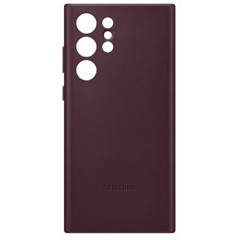 Kryt na mobil Samsung Leather Cover na Galaxy S22 Ultra červený