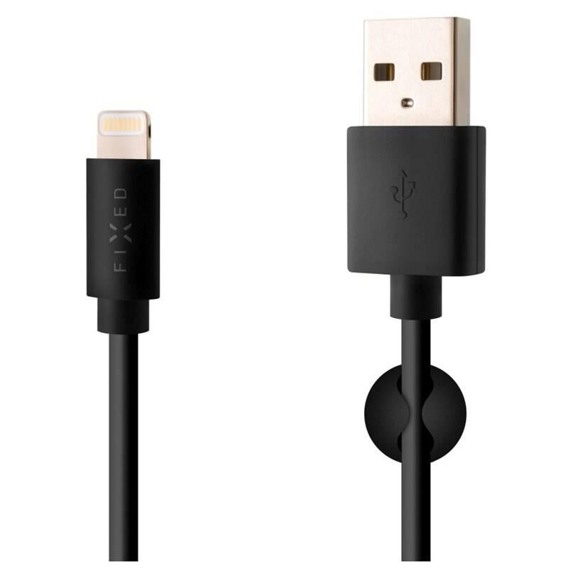Kabel FIXED USB Lightning, MFI, 1m černý, Kabel, FIXED, USB, Lightning, MFI, 1m, černý