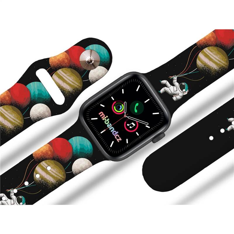 Řemínek Mi-Band na Apple Watch 38 40 41 mm - motiv Balónky z planet, černý, Řemínek, Mi-Band, na, Apple, Watch, 38, 40, 41, mm, motiv, Balónky, z, planet, černý