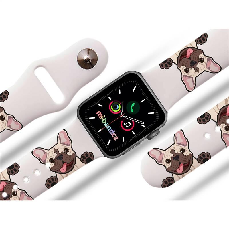 Řemínek Mi-Band na Apple Watch 38 40 41 mm - motiv Buldok, bílý, Řemínek, Mi-Band, na, Apple, Watch, 38, 40, 41, mm, motiv, Buldok, bílý
