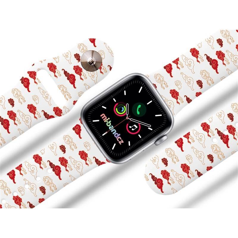 Řemínek Mi-Band na Apple Watch 38 40 41 mm - motiv Červené mraky, bílý, Řemínek, Mi-Band, na, Apple, Watch, 38, 40, 41, mm, motiv, Červené, mraky, bílý
