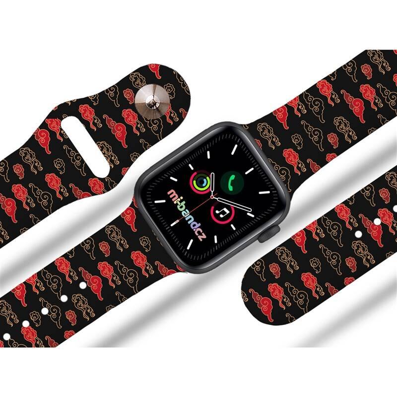 Řemínek Mi-Band na Apple Watch 38 40 41 mm - motiv Červené mraky, černý, Řemínek, Mi-Band, na, Apple, Watch, 38, 40, 41, mm, motiv, Červené, mraky, černý