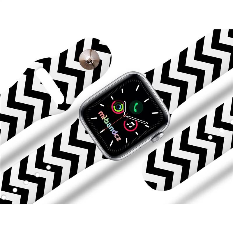 Řemínek Mi-Band na Apple Watch 38 40 41 mm - motiv Cikcak pruhy, bílý, Řemínek, Mi-Band, na, Apple, Watch, 38, 40, 41, mm, motiv, Cikcak, pruhy, bílý