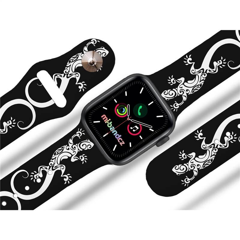 Řemínek Mi-Band na Apple Watch 42 44 45 mm - motiv Ještěrky, černý, Řemínek, Mi-Band, na, Apple, Watch, 42, 44, 45, mm, motiv, Ještěrky, černý