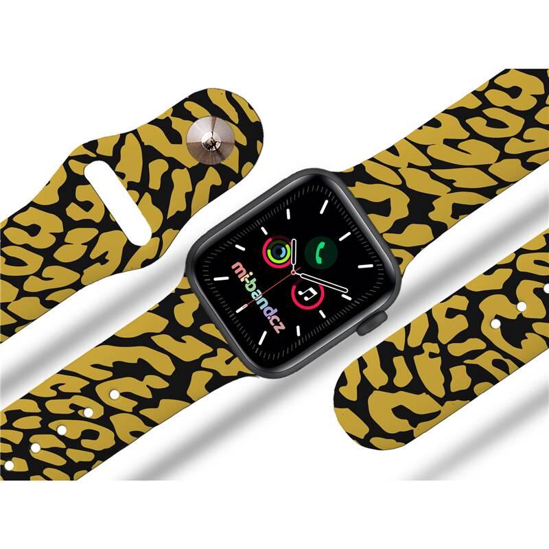 Řemínek Mi-Band na Apple Watch 38 40 41 mm - motiv Gepard zlata, černý