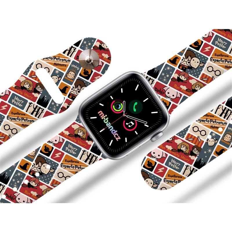 Řemínek Mi-Band na Apple Watch 38 40 41 mm - motiv Harry Potter charms, bílý