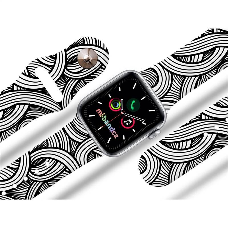 Řemínek Mi-Band na Apple Watch 38 40 41 mm - motiv Klubíčka, bílý
