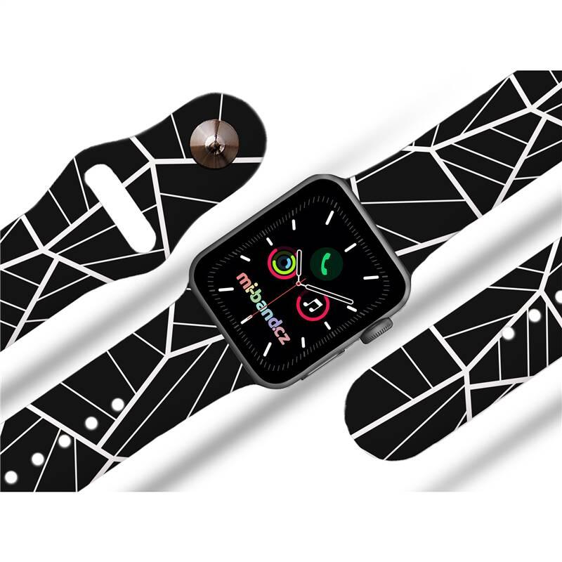 Řemínek Mi-Band na Apple Watch 38 40 41 mm - motiv Mnohoúhelníky, černý