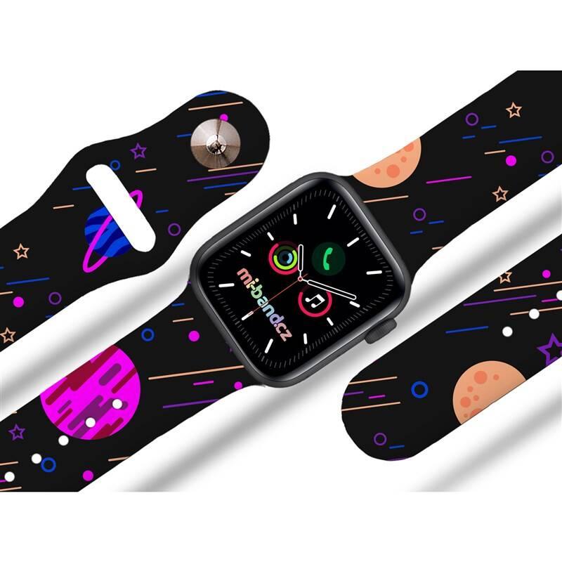 Řemínek Mi-Band na Apple Watch 38 40 41 mm - motiv Planetky, černý