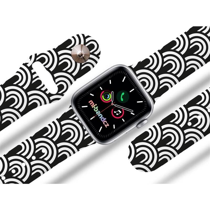 Řemínek Mi-Band na Apple Watch 38 40 41 mm - motiv Půlkroužky řemínek, bílý