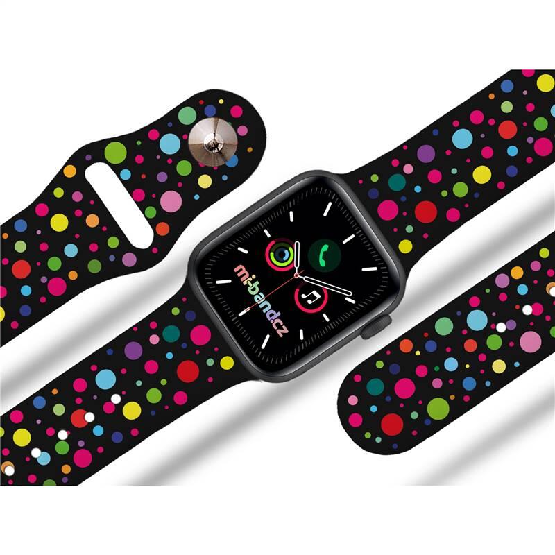 Řemínek Mi-Band na Apple Watch 38 40 41 mm - motiv Puntíky, černý, Řemínek, Mi-Band, na, Apple, Watch, 38, 40, 41, mm, motiv, Puntíky, černý