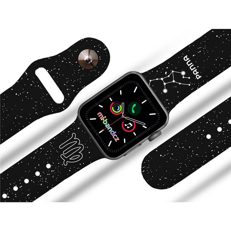 Řemínek Mi-Band na Apple Watch 38 40 41 mm - motiv Znamení zvěrokruhu Panna, černý